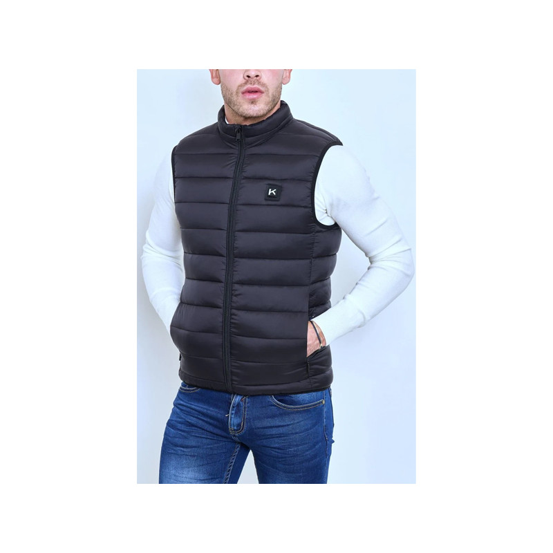 Doudoune gilet chauffant sans manche noir TS batterie incluse KYMAXX IAN.S