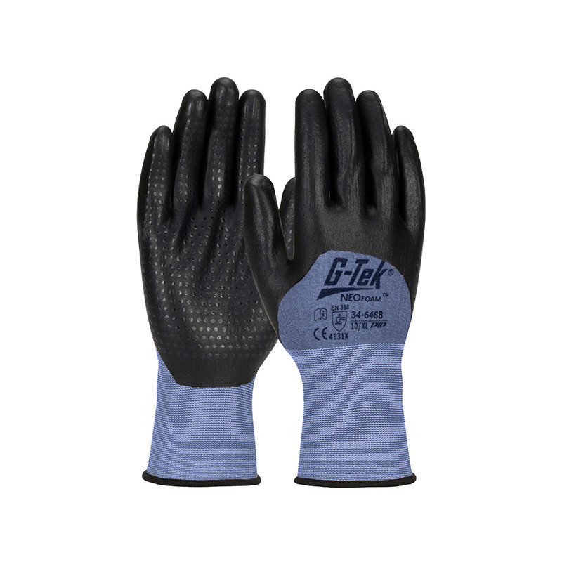 Gants de travail G Tek tricotés avec enduction Neofoam et picots bleu acier T10 PIP 34 648B 10