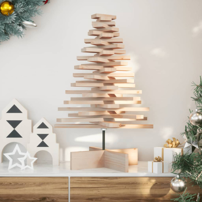 Arbre de Noël en bois pour décoration 80 cm bois massif de pin