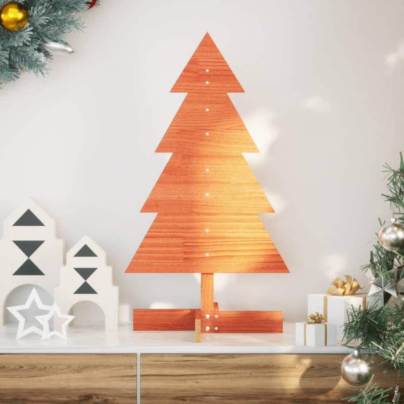 Arbre de Noël en bois pour décoration 80 cm bois de pin massif