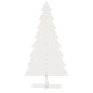 Arbre de Noël en bois pour décoration blanc 150 cm pin massif