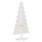 Arbre de Noël en bois pour décoration blanc 150 cm pin massif