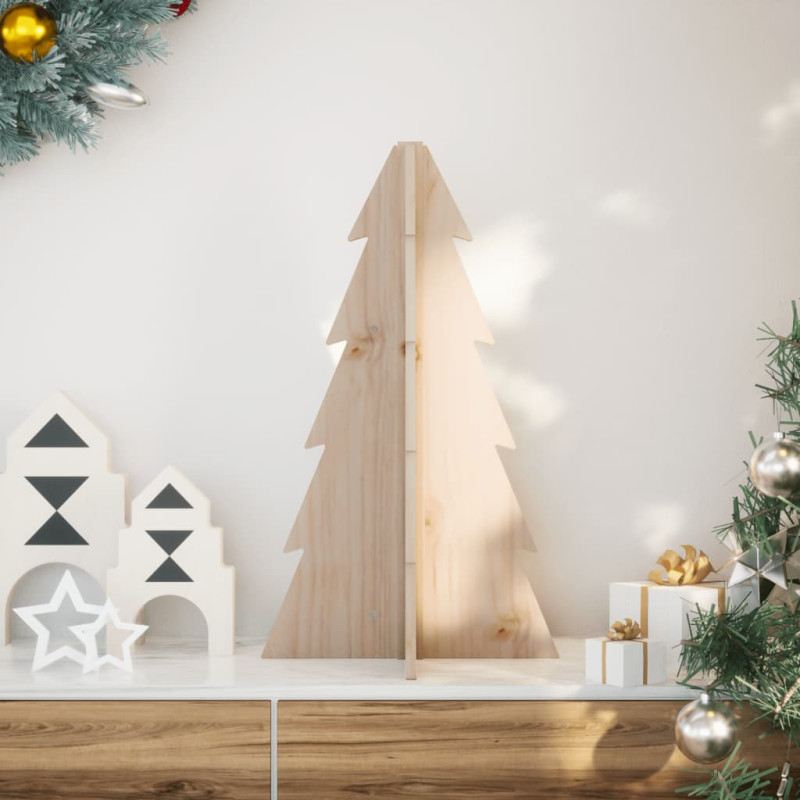 Arbre de Noël en bois pour décoration 69,5cm bois massif de pin