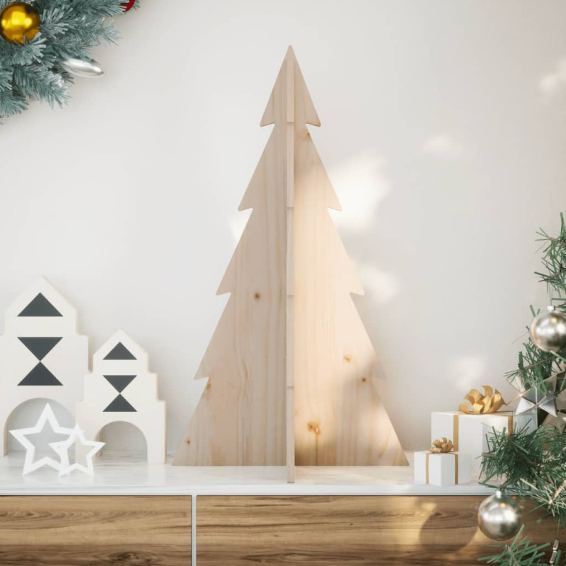 Arbre de Noël en bois pour décoration 80 cm bois massif de pin