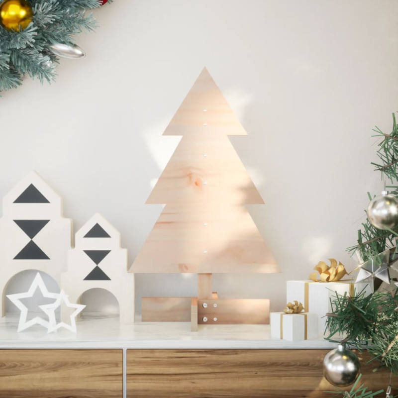 Arbre de Noël en bois pour décoration 60 cm bois massif de pin