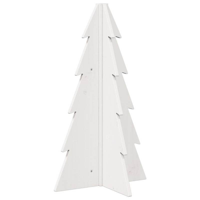 Arbre de Noël en bois pour décoration blanc 69,5 cm pin massif