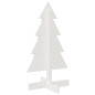 Arbre de Noël en bois pour décoration blanc 80 cm pin massif