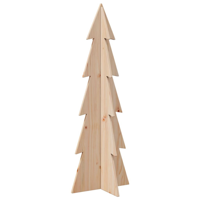 Arbre de Noël en bois pour décoration 112 cm bois massif de pin