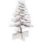 Arbre de Noël en bois pour décoration blanc 60 cm pin massif