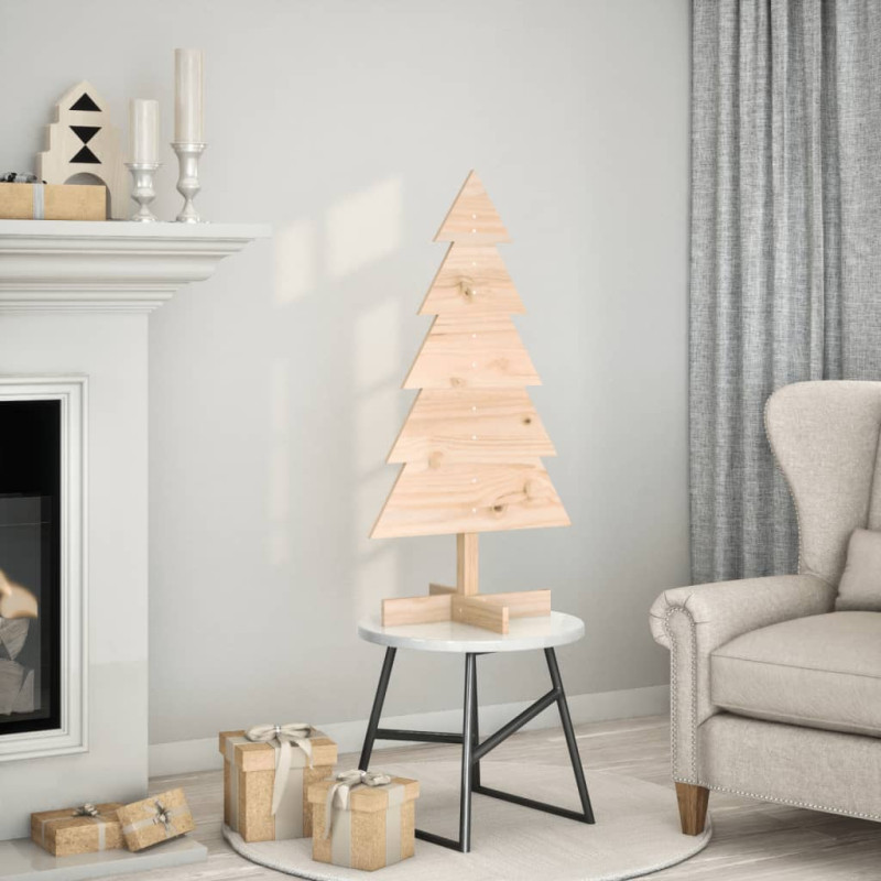 Arbre de Noël en bois pour décoration 100 cm bois massif de pin