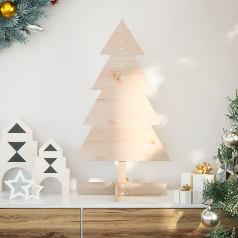 Arbre de Noël en bois pour décoration 80 cm bois massif de pin