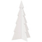 Arbre de Noël en bois pour décoration blanc 80 cm pin massif