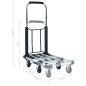 Chariot de transport pliable 150 kg Aluminium Argenté 