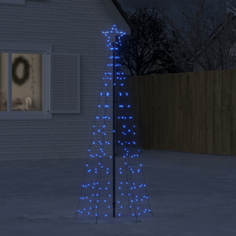 Arbre de Noël lumineux avec piquets 220 LED bleu 180 cm