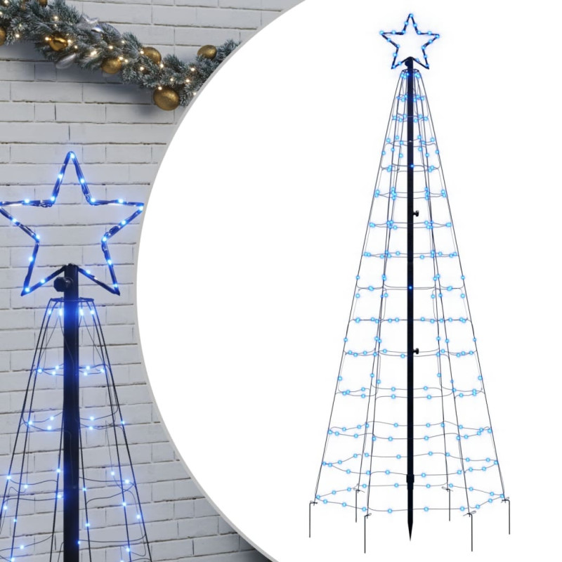 Arbre de Noël lumineux avec piquets 220 LED bleu 180 cm