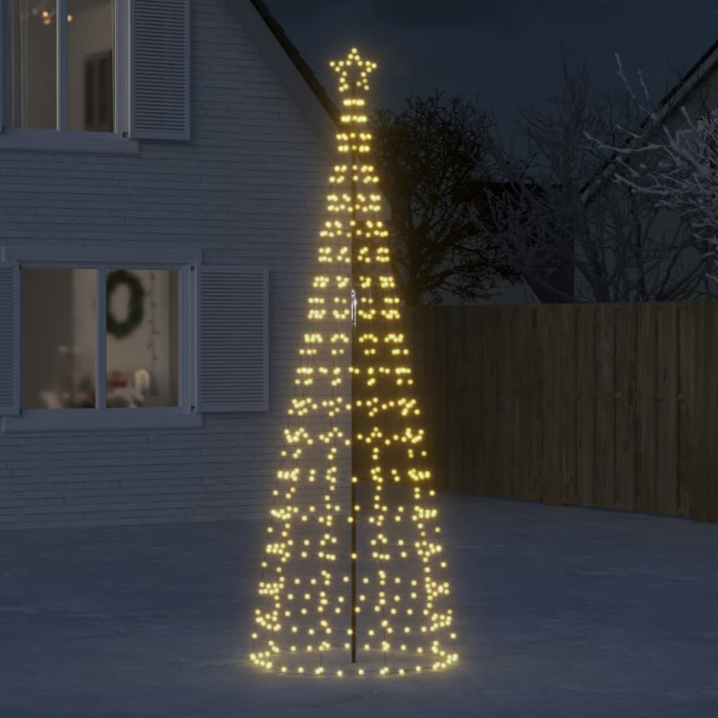 Arbre de Noël lumineux avec piquets 570 LED blanc chaud 300 cm