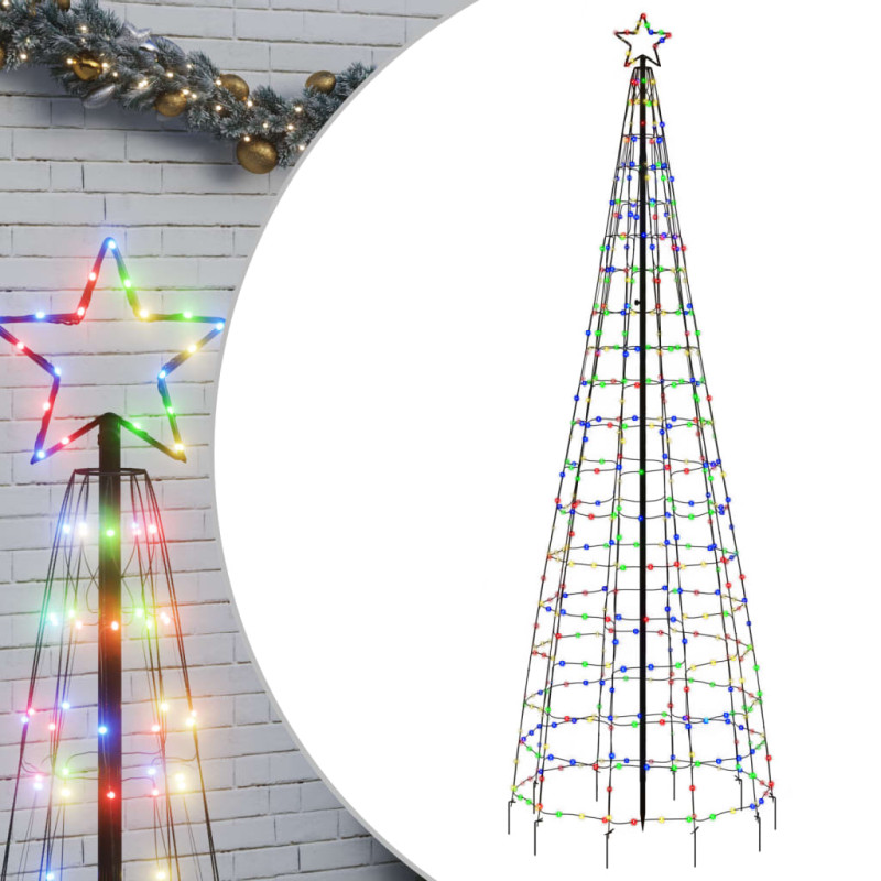 Arbre de Noël lumineux avec pointes 570 LED coloré 300 cm