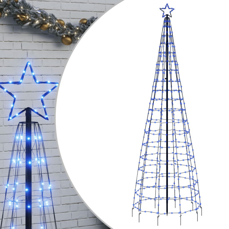 Arbre de Noël lumineux avec pointes 570 LED bleu 300 cm