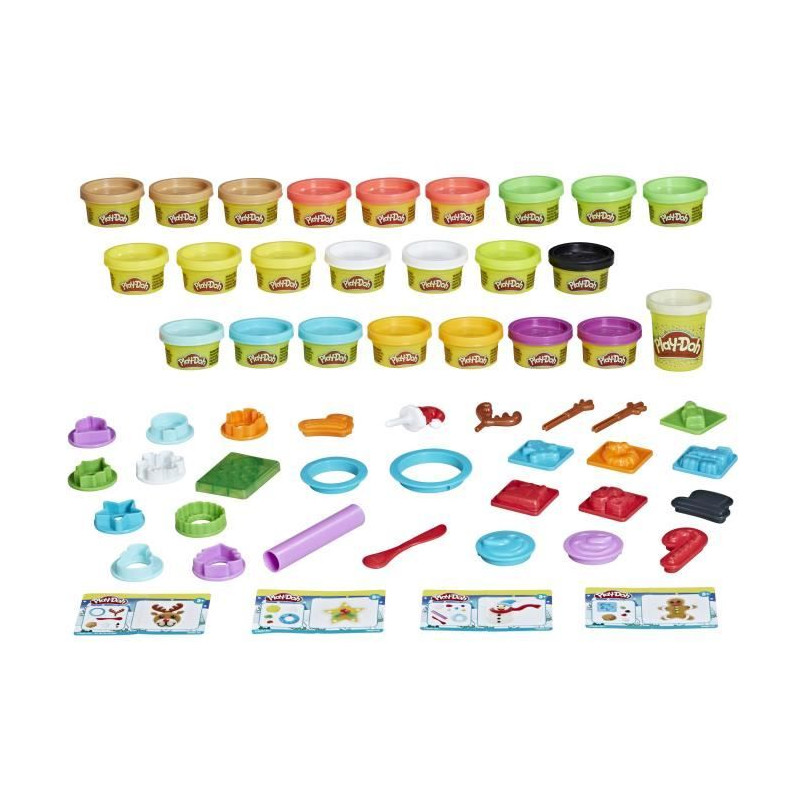 Calendrier de l'Avent PLAY-DOH - 24 surprises - 24 Pots de pâte - tapis d'activité pour enfants des 3 ans