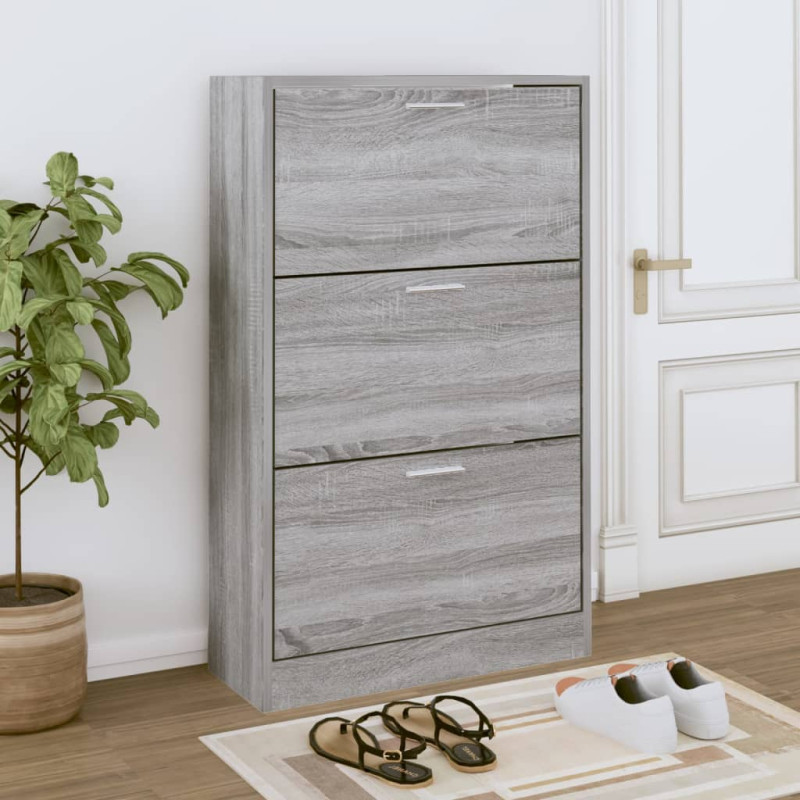 Armoire à chaussures Sonoma gris 63x24x103 cm Bois d ingénierie