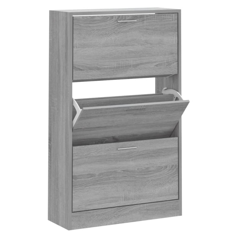 Armoire à chaussures Sonoma gris 63x24x103 cm Bois d ingénierie