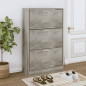 Armoire à chaussures Gris béton 63x24x103 cm Bois d ingénierie