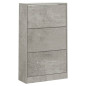 Armoire à chaussures Gris béton 63x24x103 cm Bois d ingénierie