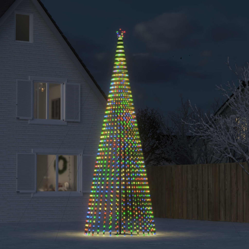 Arbre de Noël lumineux conique 1544 LED colorées 500 cm