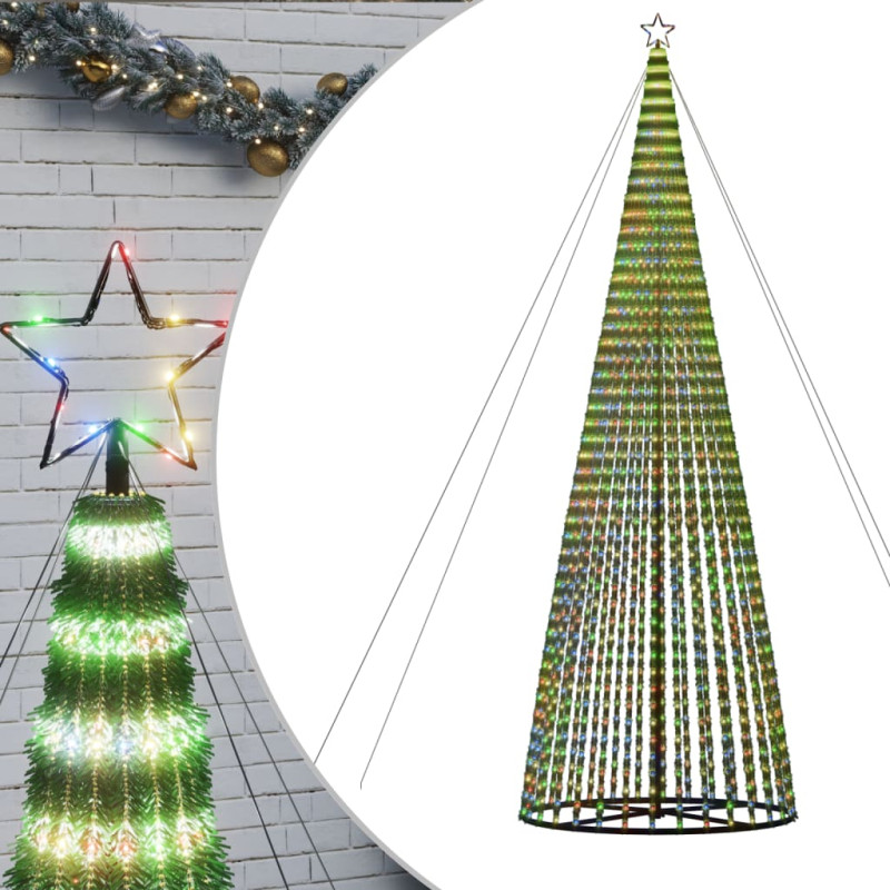 Arbre de Noël lumineux conique 1544 LED colorées 500 cm