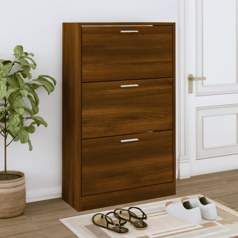 Armoire à chaussures Chêne marron 63x24x103cm Bois d ingénierie