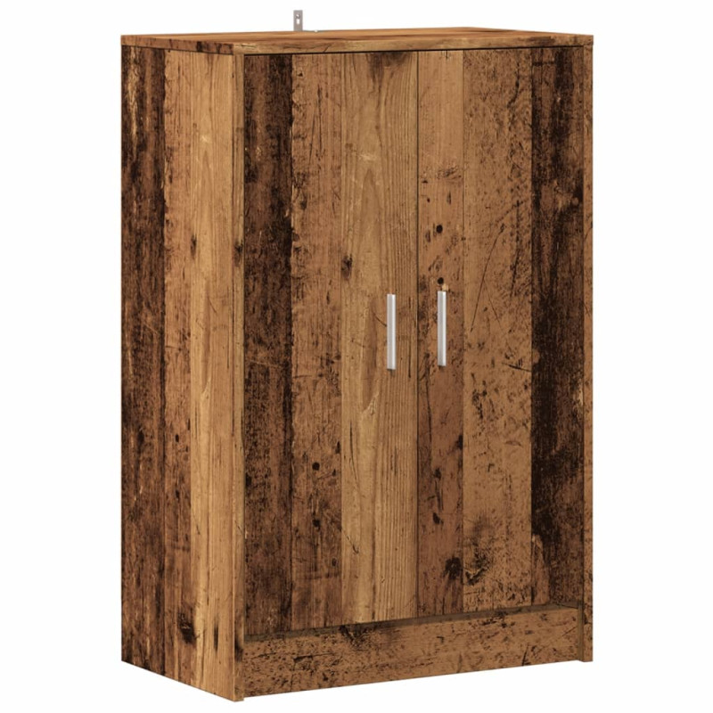 Armoire à chaussures vieux bois 60x35x92 cm bois d ingénierie