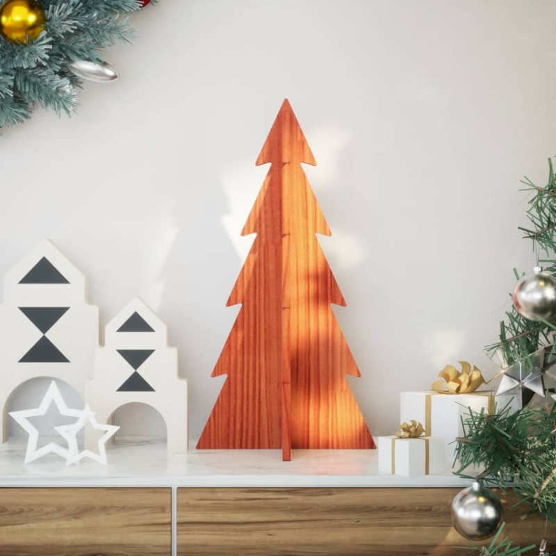 Arbre de Noël en bois pour décoration 59,5cm bois de pin massif