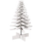 Arbre de Noël en bois pour décoration blanc 100 cm pin massif