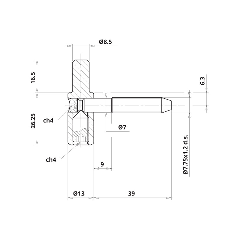 Fiche mâle réglable D 13mm OTLAV CG057130H003