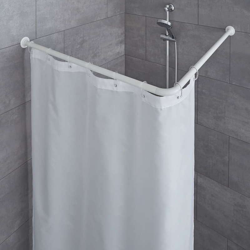 Kleine Wolke Tringle de rideau de douche d angle 90x90 cm Blanc