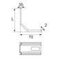 Equerre de fixation 70x70x35x2mm renforcée TORBEL J505170