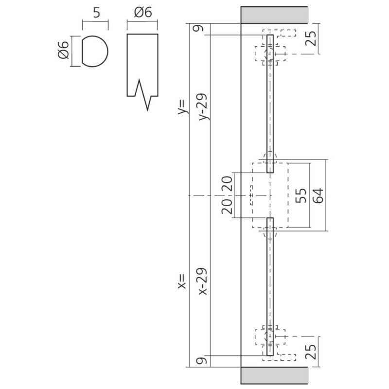 Tringle 120cm pour 32800 LMC TRI1232NI1200