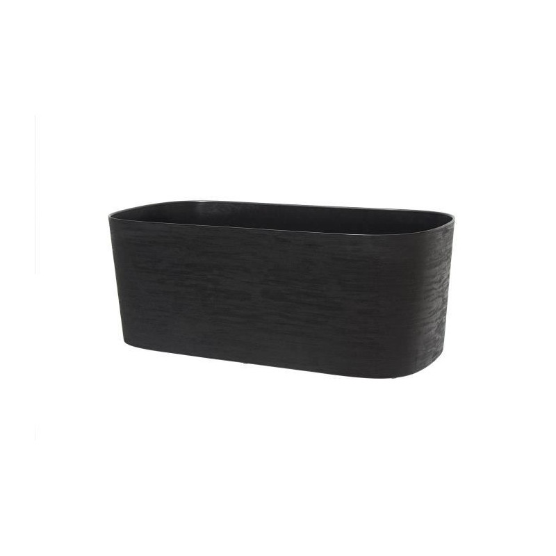 Jardiniere XL a réserve d'eau - GARDEN ID Respect - Noir-Anthracite 80 x 38 cm - 100% déchets ménagers - 100% recyclable