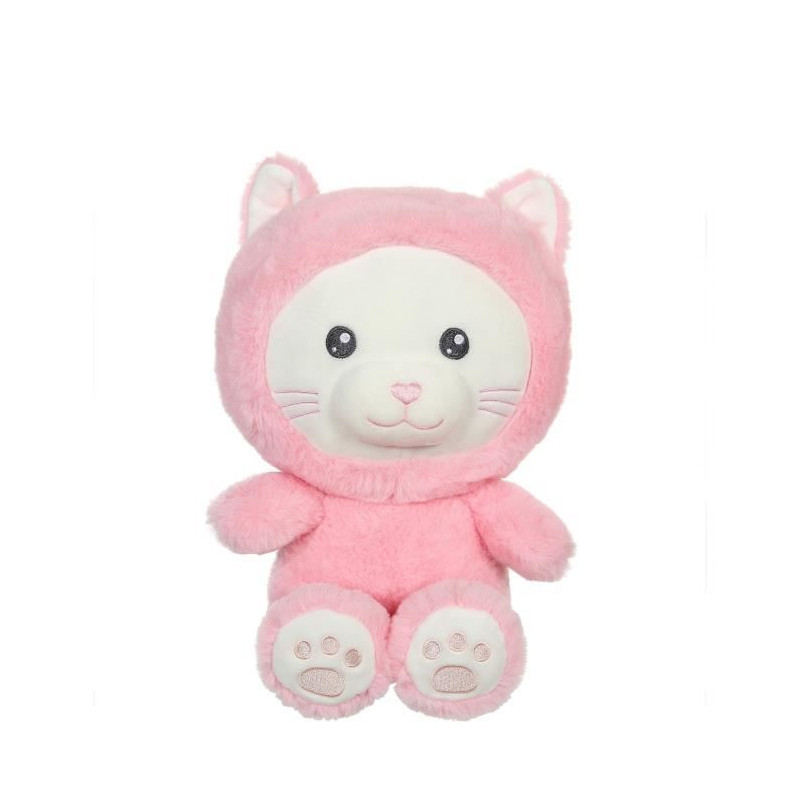 Peluche Chat Hoody Pets - GIPSY TOYS - Rose, 24 cm