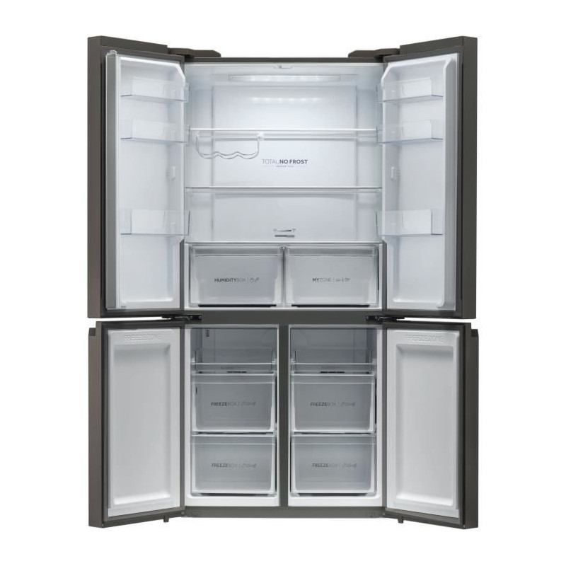 Réfrigérateur multi-portes - HAIER - Cube 90 Series 5 RTG785NHD - Classe E - 643 L - 190,5 x 90,8 x 74,8 cm - Inox foncé