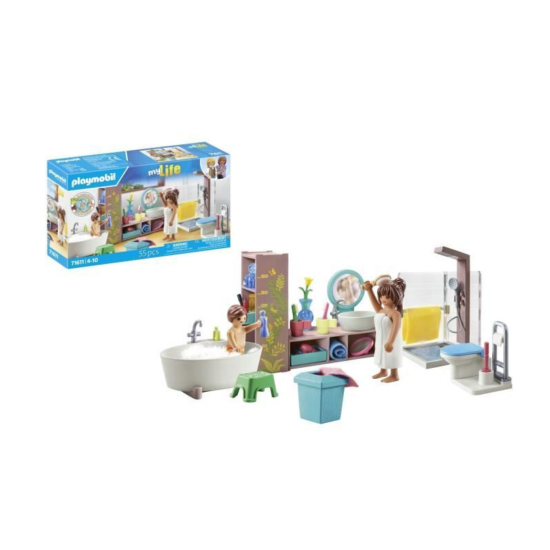 PLAYMOBIL - 71611 - Salle de bains baignoire