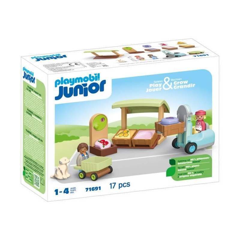 PLAYMOBIL JUNIOR - 71691 - Etal fruits légumes bio