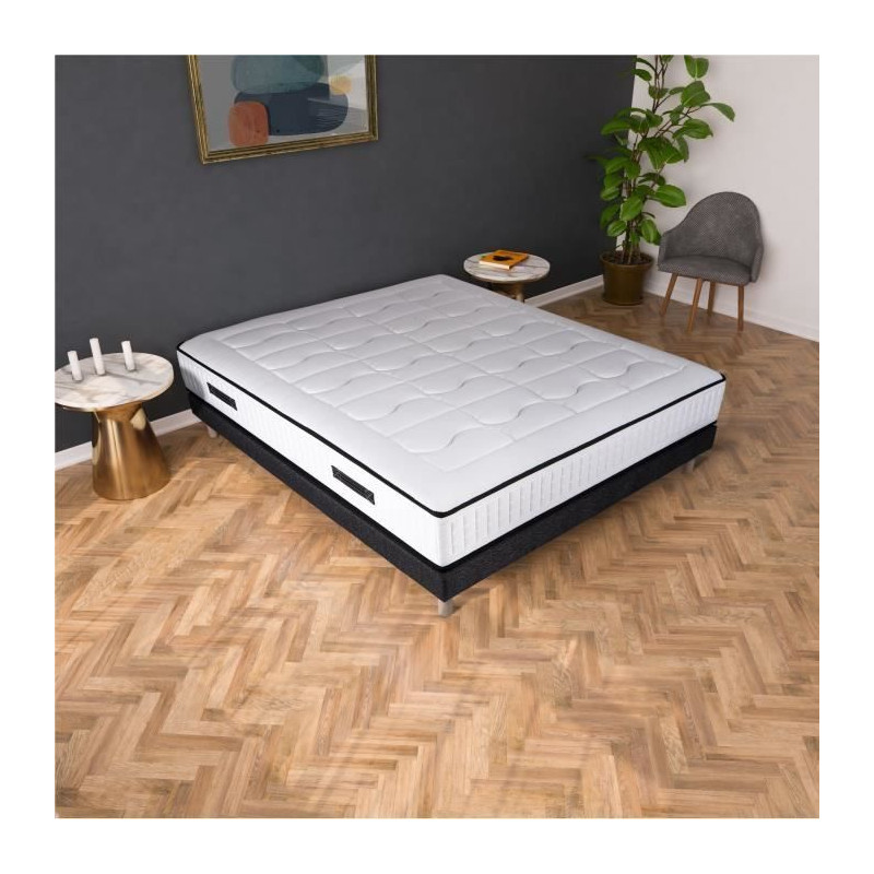 Matelas 140 x 190cm - Ressorts ensachés et mémoire de forme - 24 cm - Ferme - EXCELLENCE COLLECTION Berlin