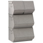 Boîtes de rangement empilables 4 pcs Tissu Gris