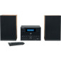 Micro-chaîne Bluetooth - THOMSON - Bois/Noir - Radio FM/CD/MP3/USB, 20W RMS, Tuner FM RDS, Prise casque, Télécommande, Alim.