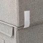 Boîtes de rangement empilables 4 pcs Tissu Gris