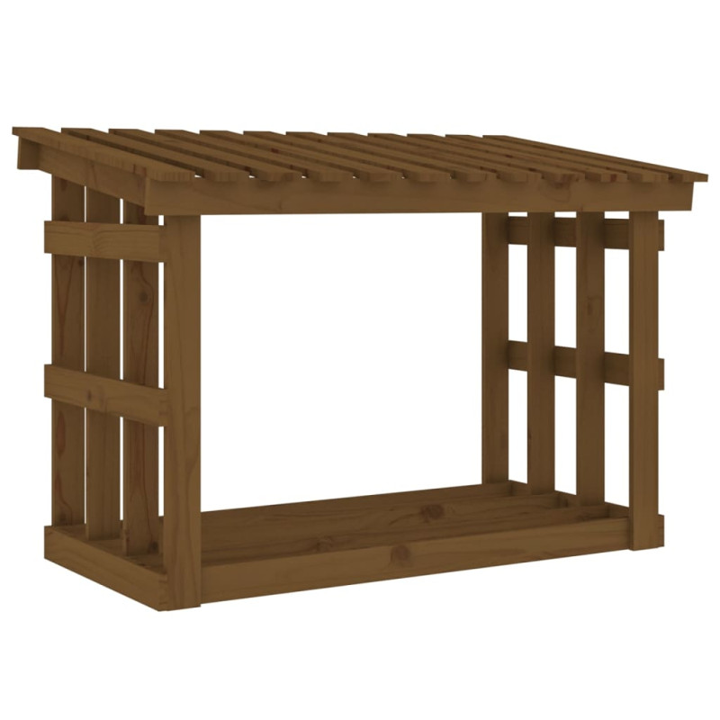 Support de bois de chauffage Marron miel 108x64,5x77cm Bois pin