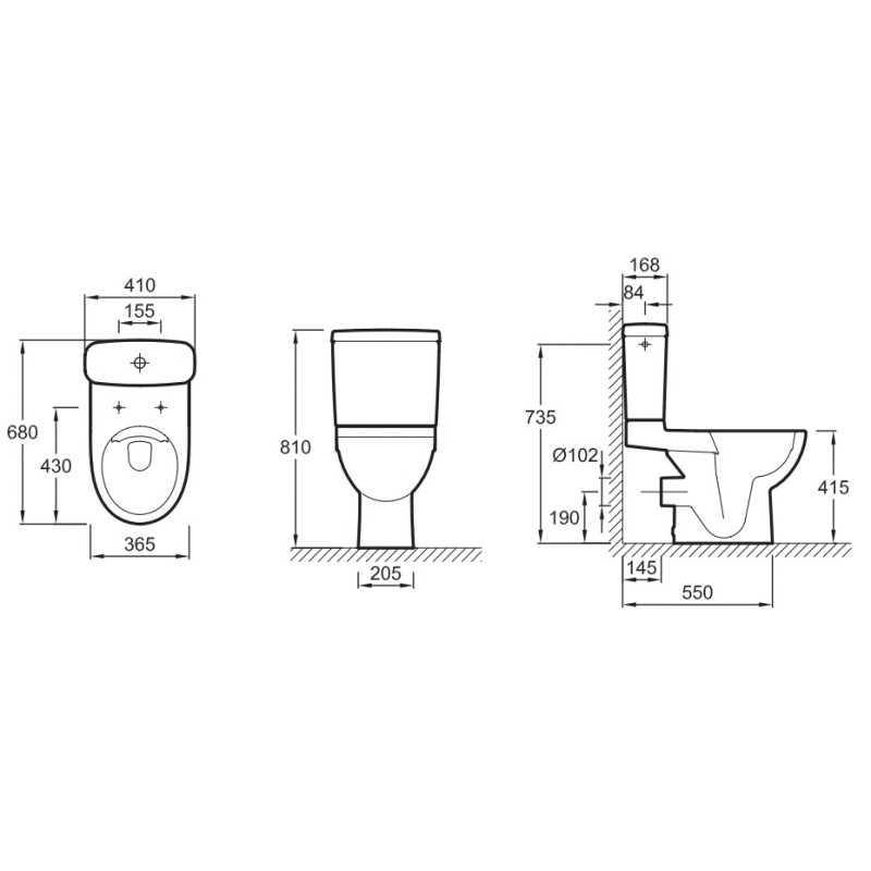 Pack WC au sol sans bride ODÉON UP 3 6l JACOB DELAFON E22770 00