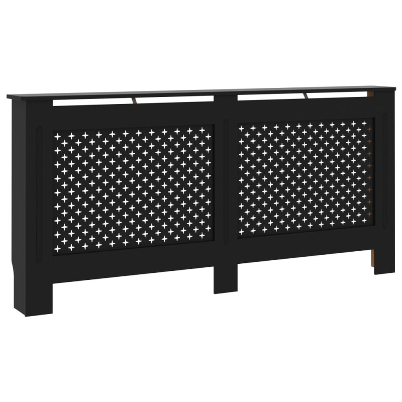 Cache radiateur noir 172x19x81,5 cm MDF