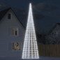 Arbre de Noël lumineux sur mât de drapeau 3000 LED blanc 800 cm